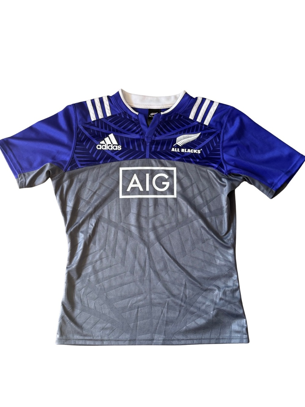 Adidas All Blacks Rugby Shirt - Blue & Gray